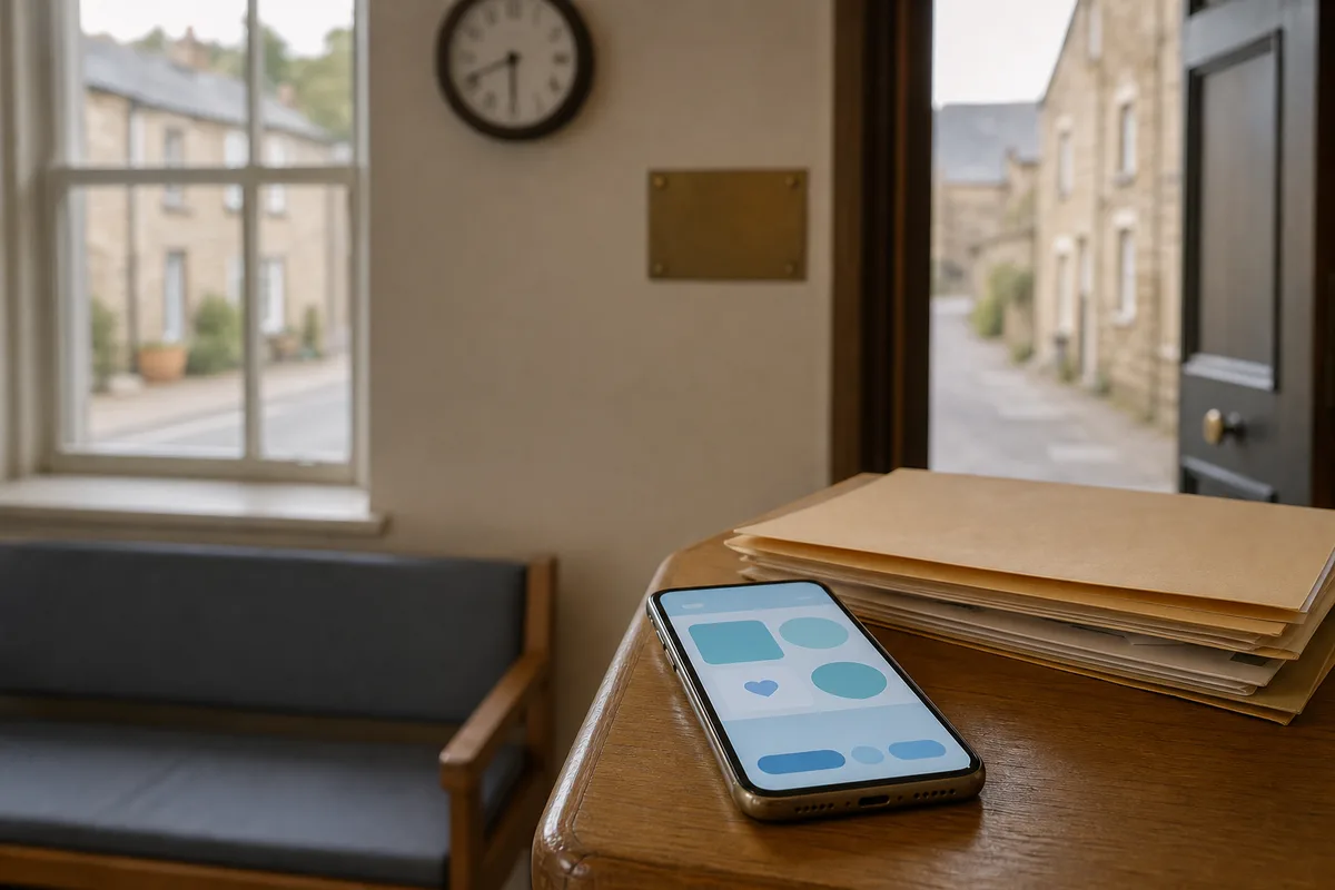 Écran de smartphone affichant un service public de santé numérique